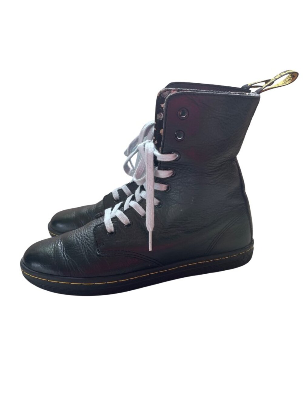 Dr. Martens Stratford Womens Black Leather Lace-Up Boots  Size 8 Vintage Style